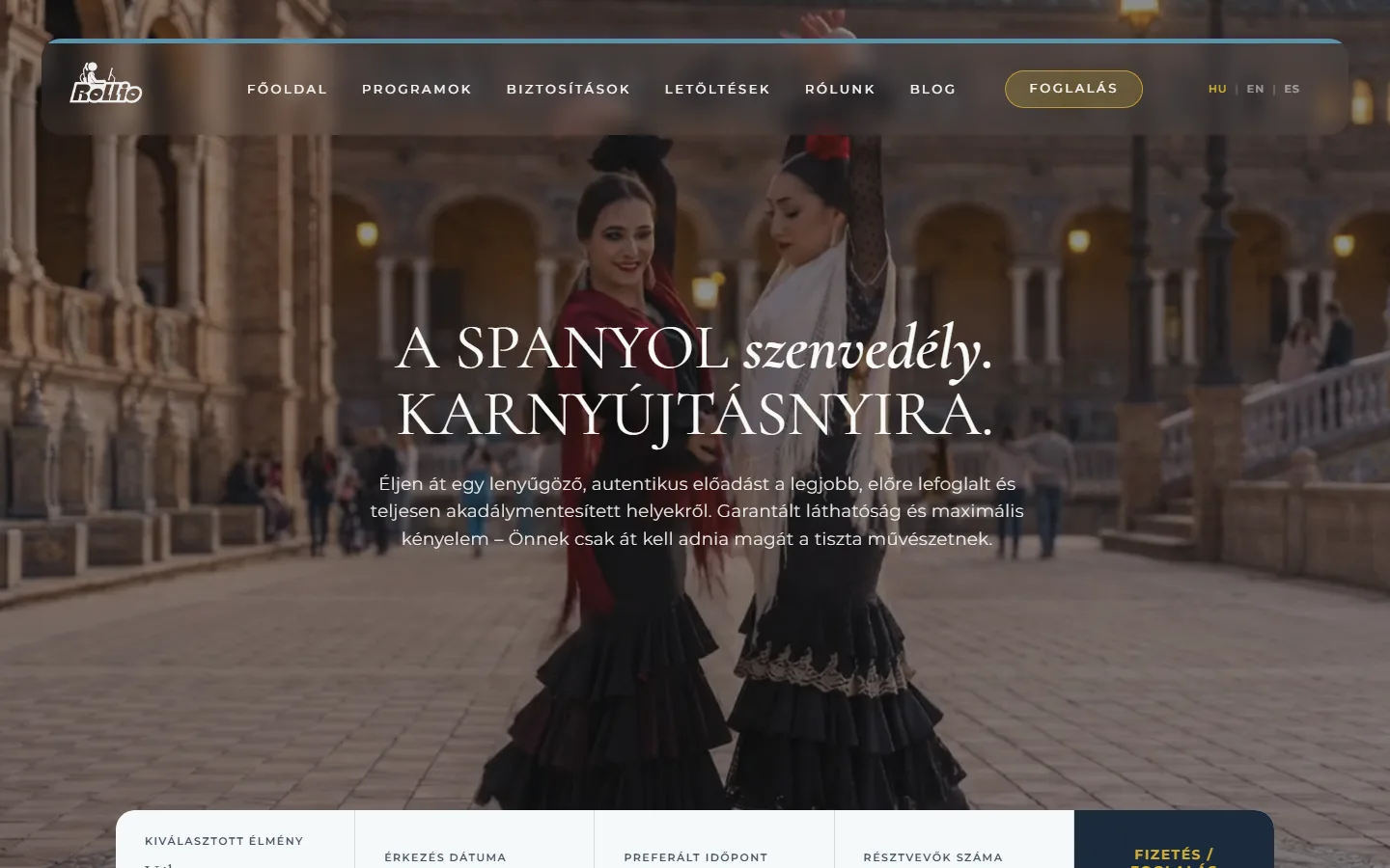 Rollio De Madrid weboldal főoldala